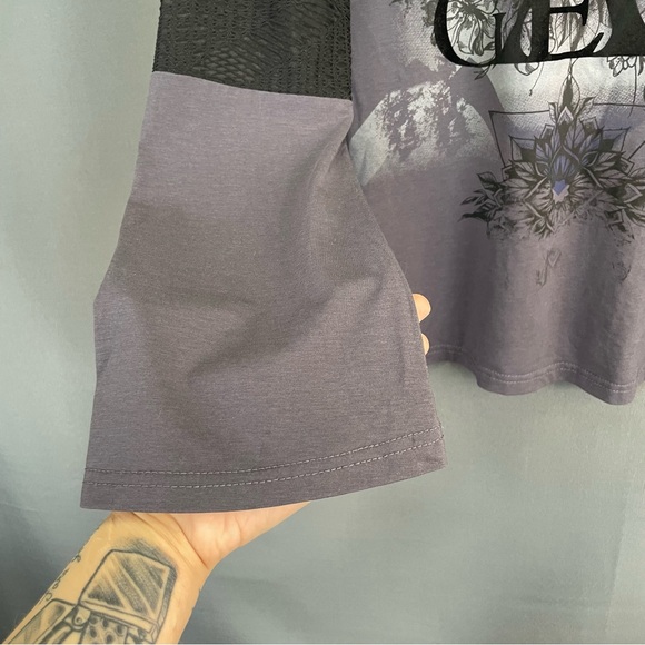 Oxygen gothic bell sleeve graphic top - Picture 8 of 10